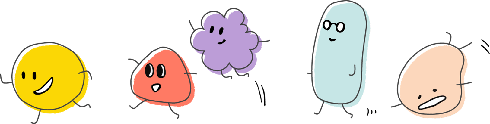 BiBiの5体のキャラクター